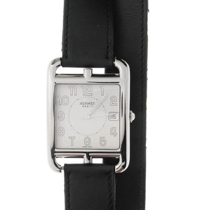 Hermes Stainless Steel Barenia 33mm Cape Cod Double Tour Quartz Watch Noir 1 of 11