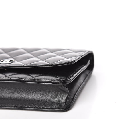Chanel Lambskin Quilted Wallet On Chain WOC Black 13 of 14