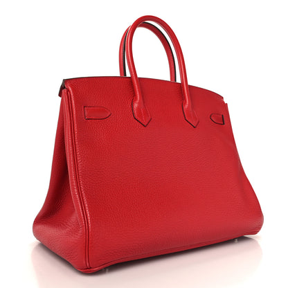 Hermes Taurillon Clemence Birkin 35 Rouge Casaque 3 of 17