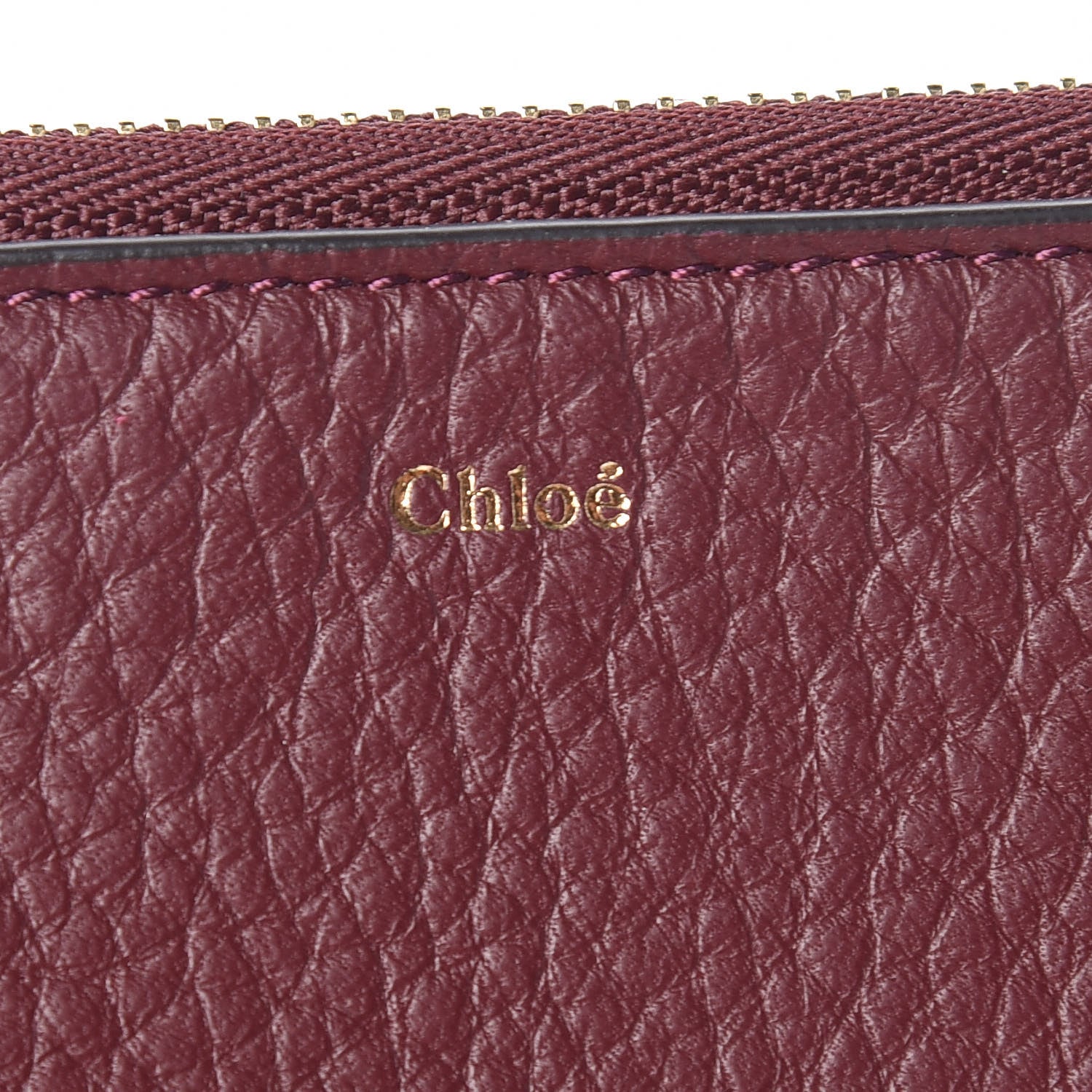 Chloe Calfskin Alphabet Purse Wallet Burnt Brown 6 of 7