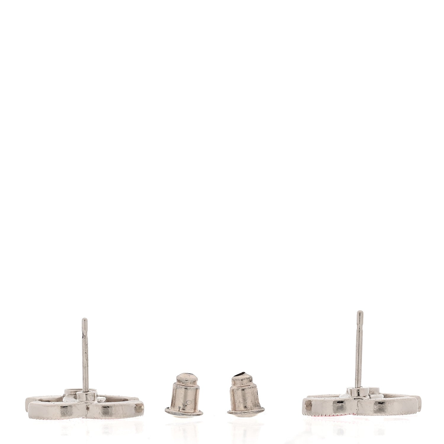 Chanel Metal Enamel CC Earrings Hot Pink 3 of 5