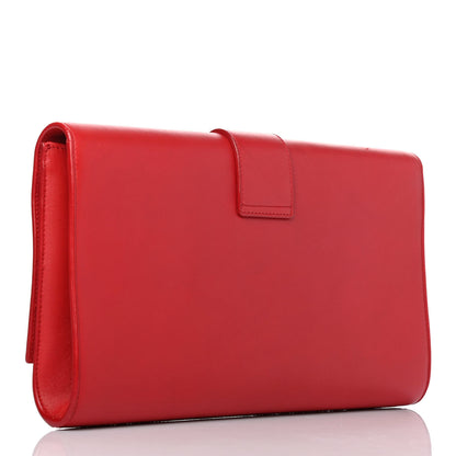 Saint Laurent Calfskin Classic Y Ligne Clutch Red 2 of 4