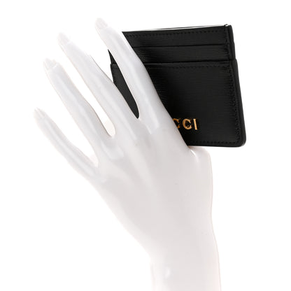 Gucci Calfskin Script Card Holder Black 2 of 7