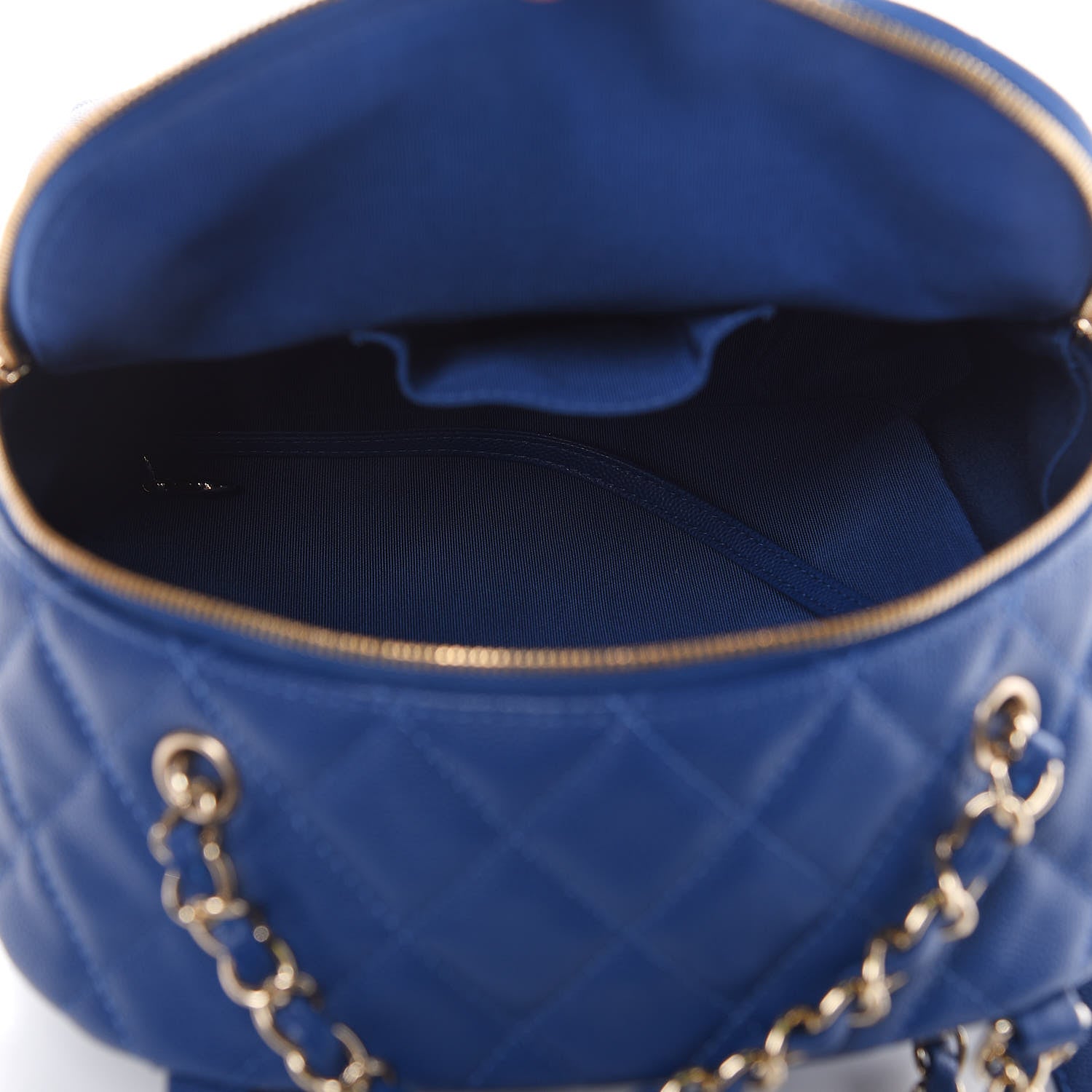 Chanel Caviar Quilted Large CC Day Backpack Blue 5 of 10