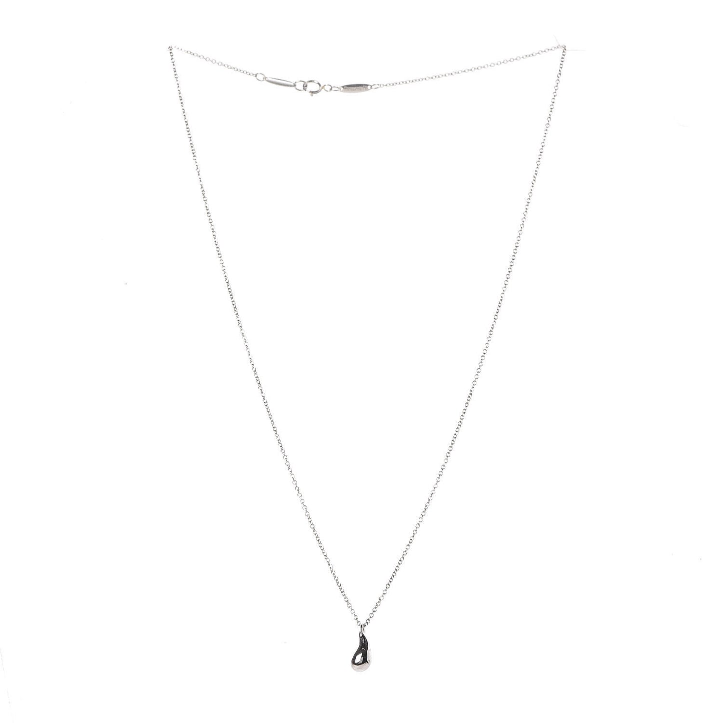 Platinum Elsa Peretti Teardrop Pendant Necklace