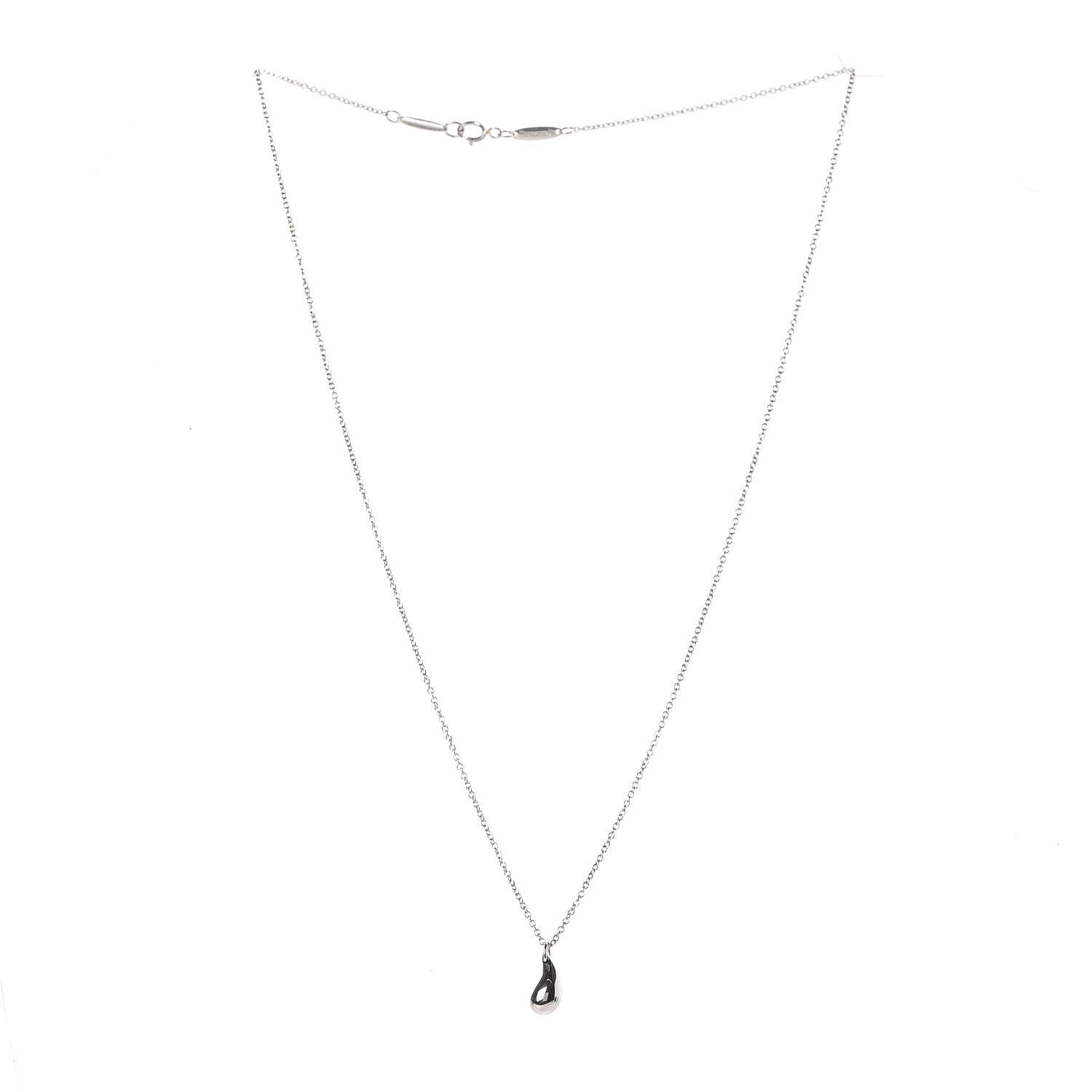 Tiffany Platinum Elsa Peretti Teardrop Pendant Necklace 3 of 8