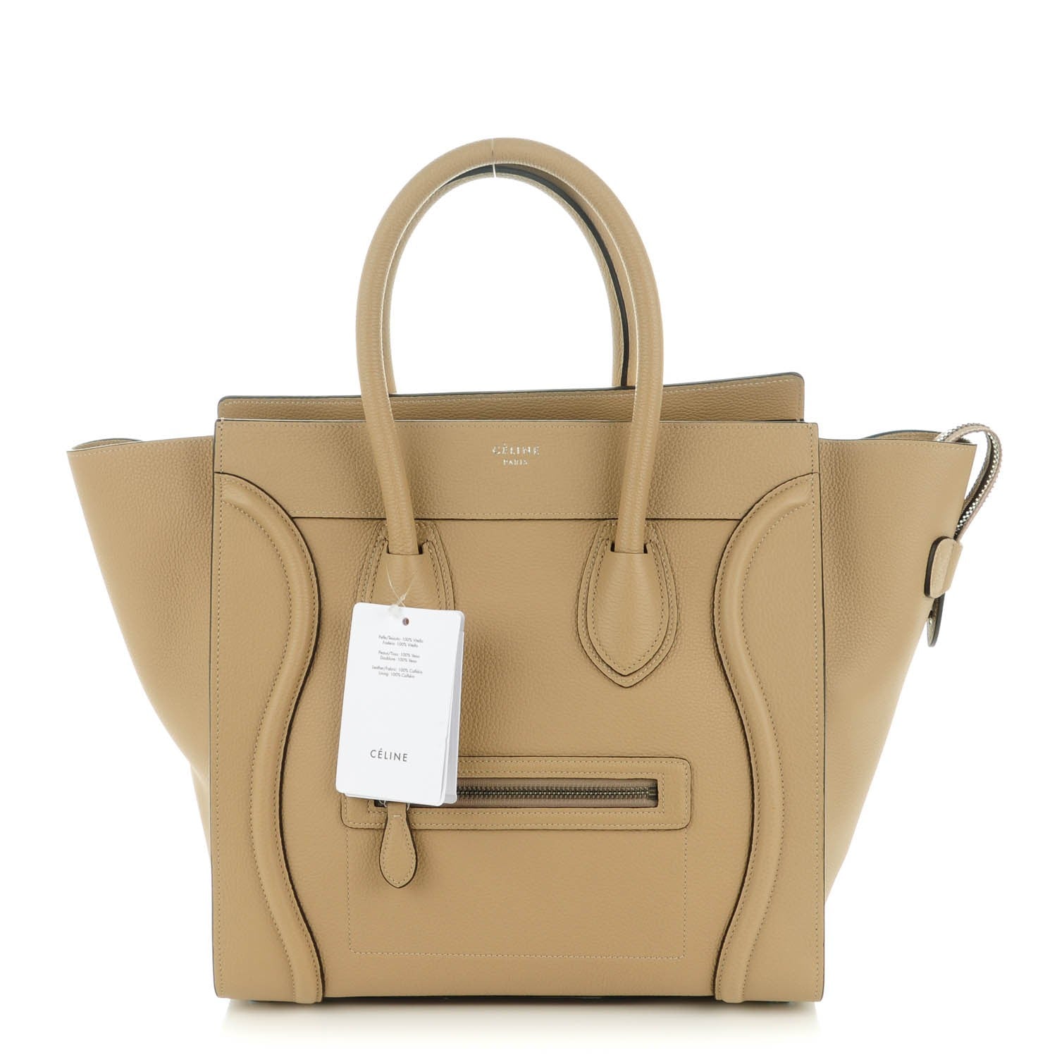 Celine Drummed Calfskin Mini Luggage Dune 1 of 8