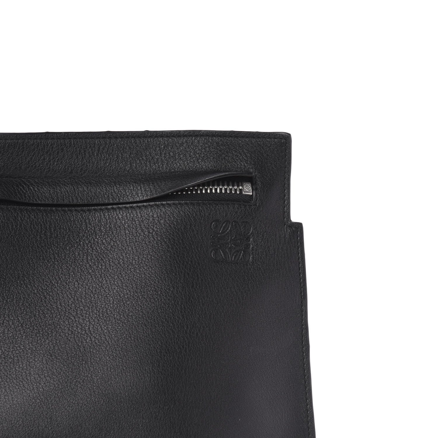 Loewe Calfskin T Pouch Bag Black 10 of 10