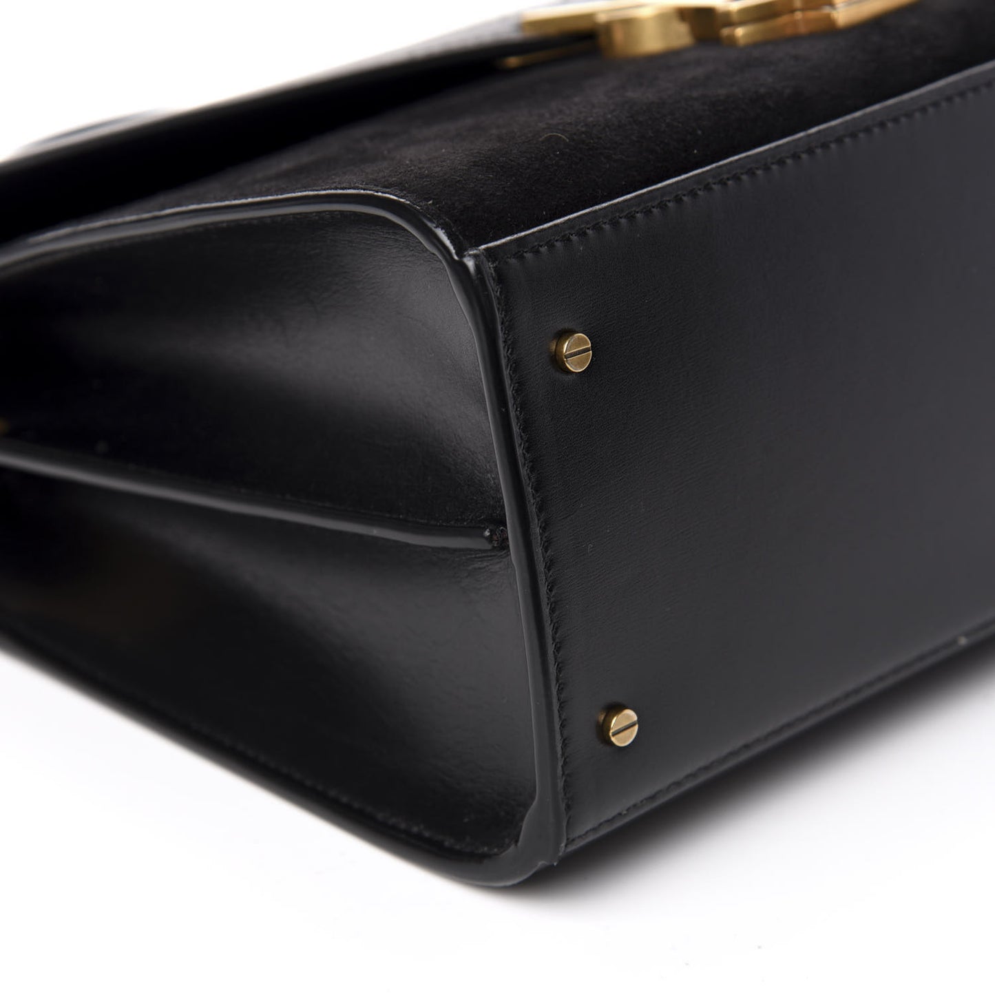 Kid Scamosciato Smooth Calfskin Medium Classic Monogram Cassandra Top Handle Black Rouge Legion