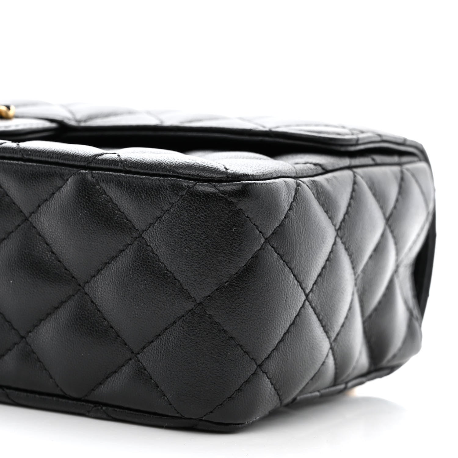 Chanel Lambskin Quilted Small Strass On Top Flap Bag Black 10 of 12