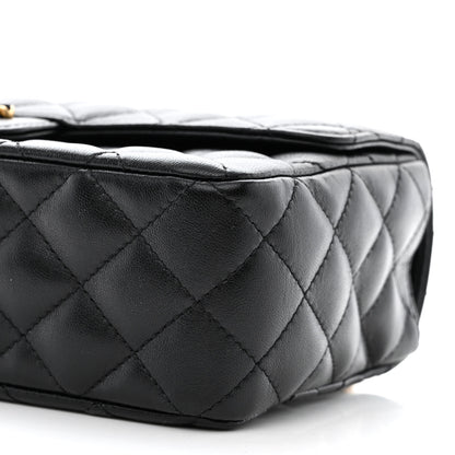 Chanel Lambskin Quilted Small Strass On Top Flap Bag Black 10 of 12