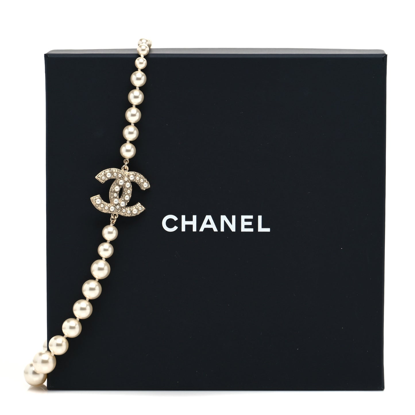 Pearl CC 100th Anniversary Necklace Light Gold