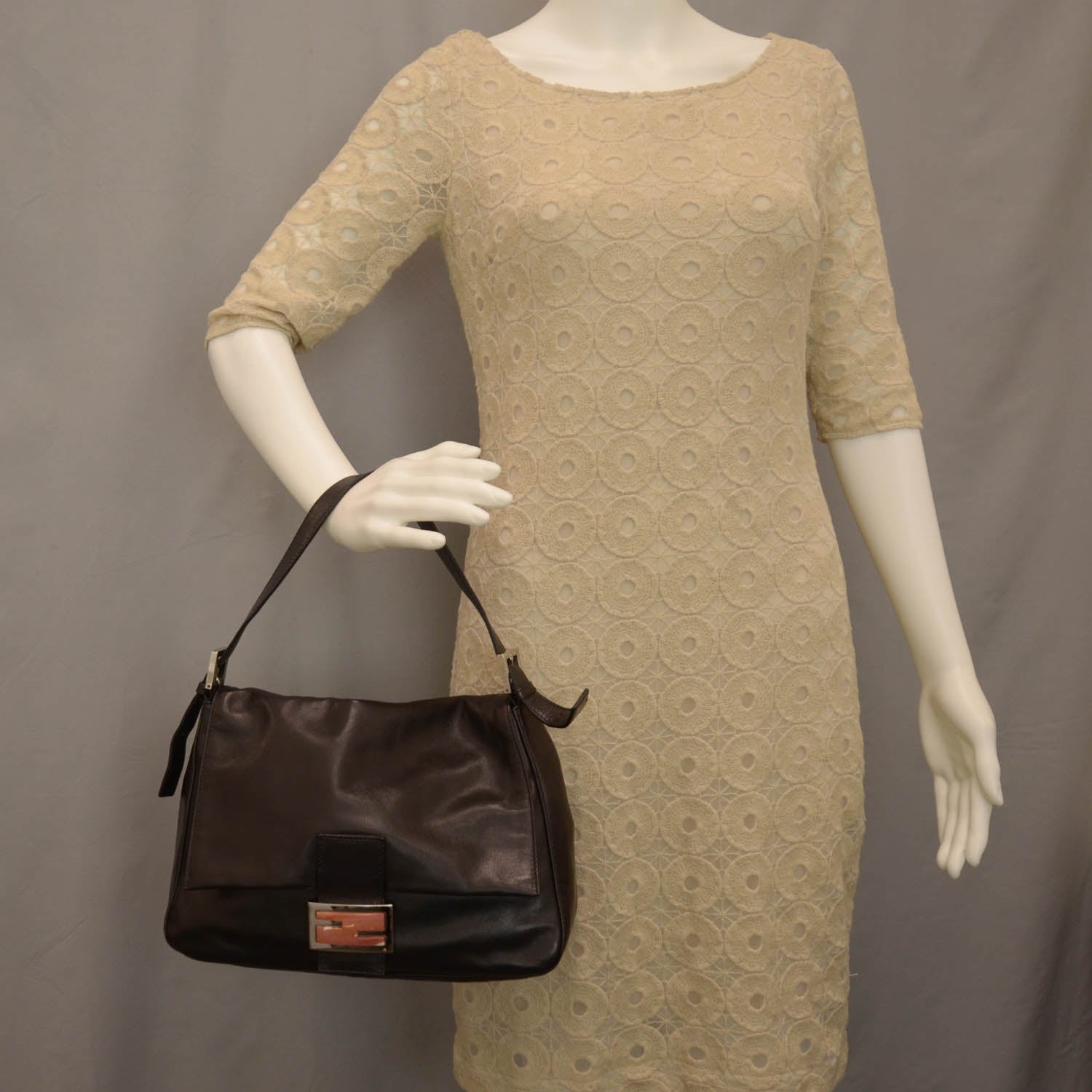 Fendi Leather Mama Baguette Black 2 of 7