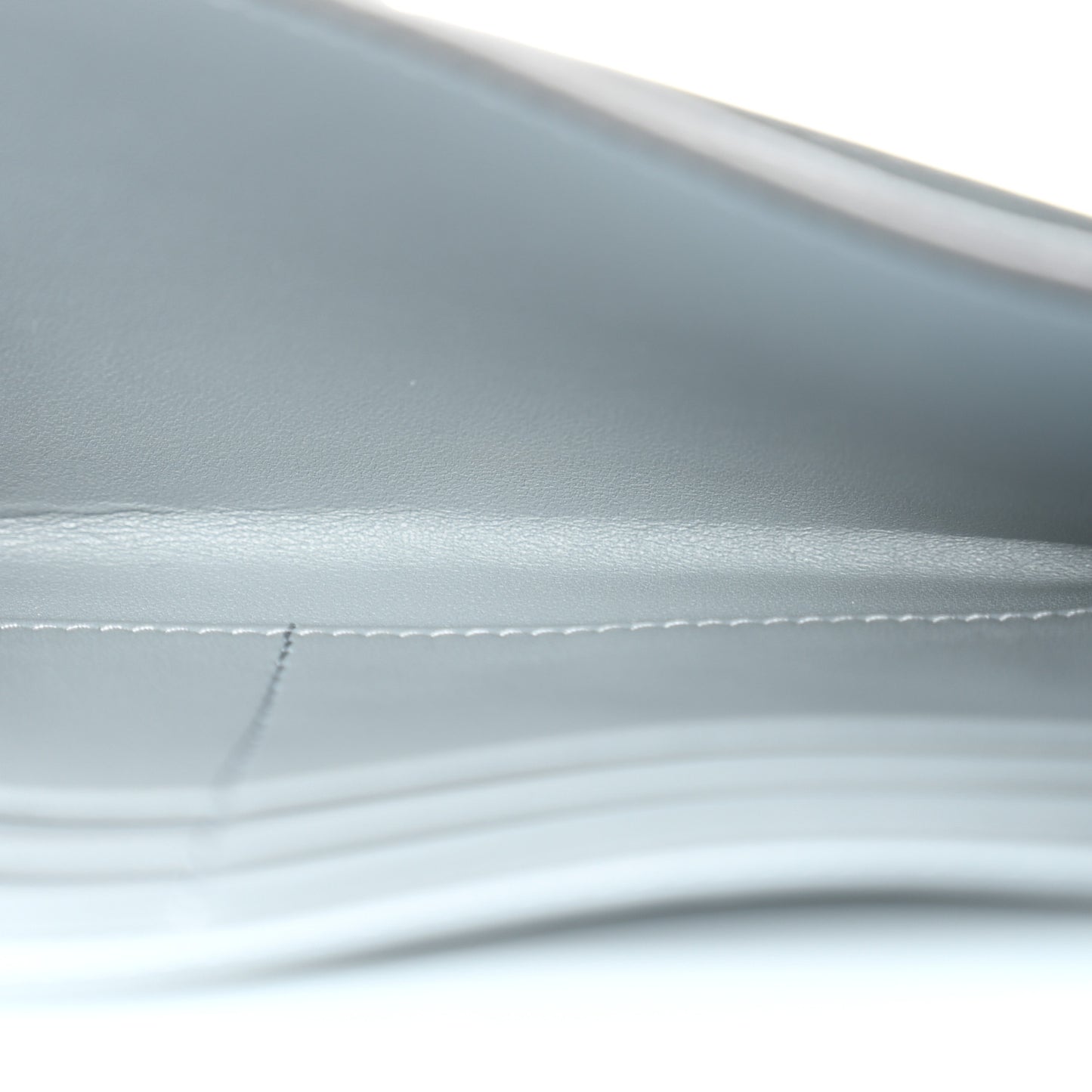 Goatskin Saddle Chain Wallet Pouch Cloud Blue