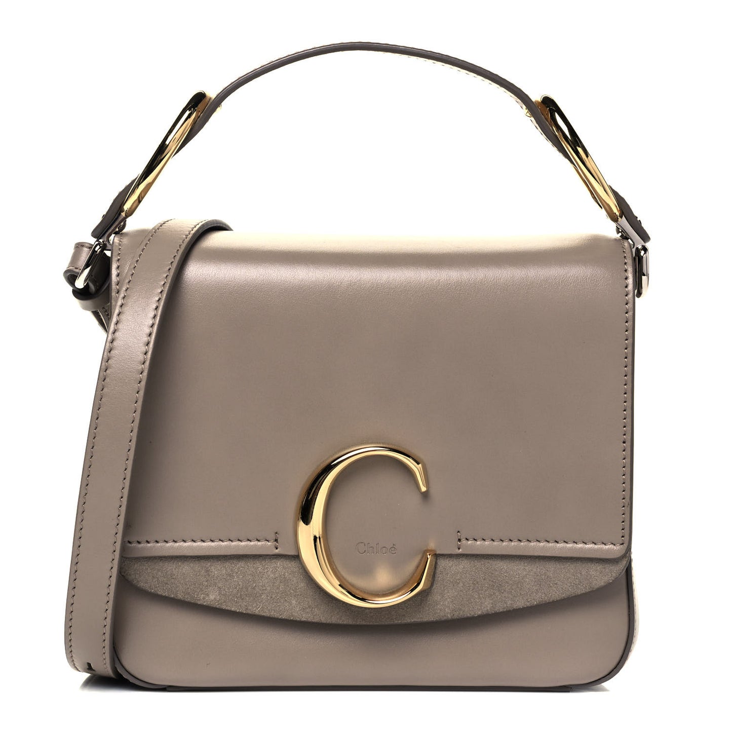 Calfskin Small C Double Carry Motty Grey
