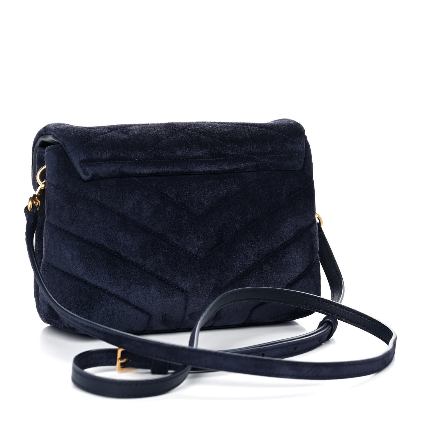 Suede Toy Loulou Shoulder Bag Deep Marine
