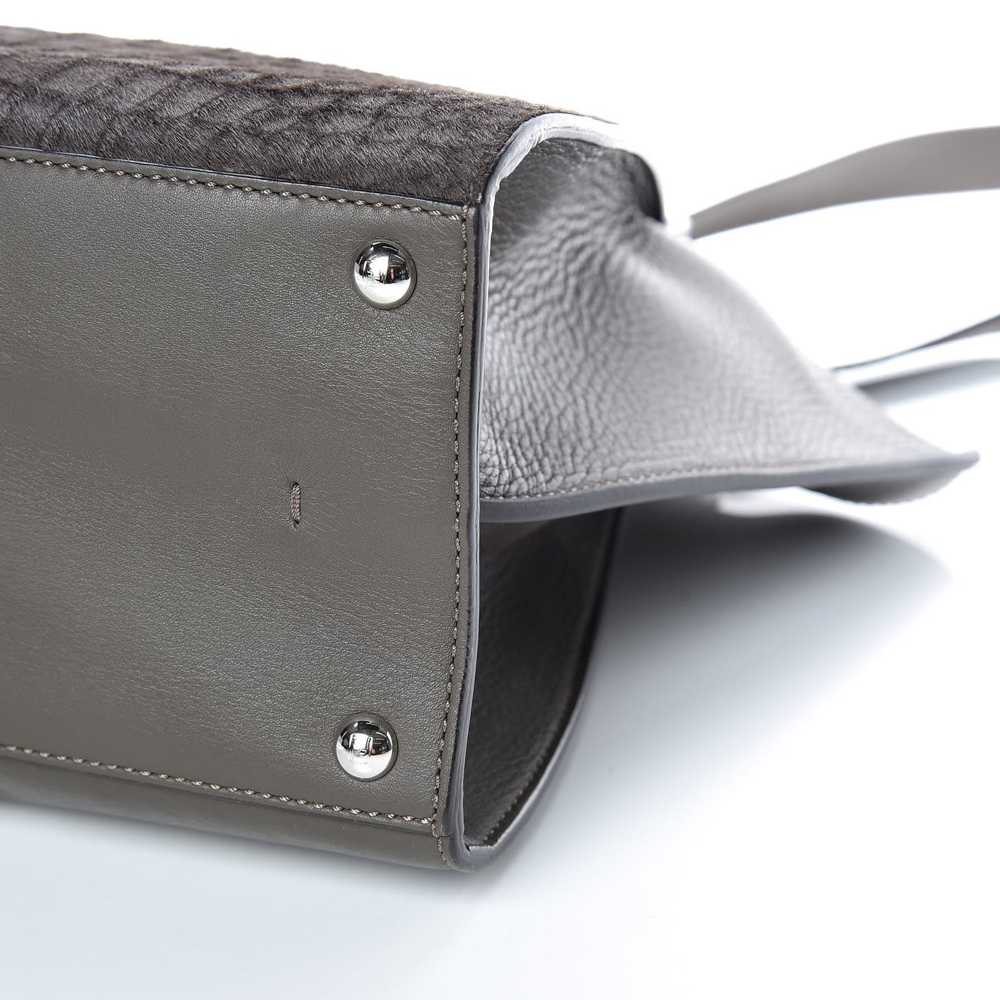 Vitello Pelo Flamingo Crocodile Embossed Petite 3Jours Tote Carbone