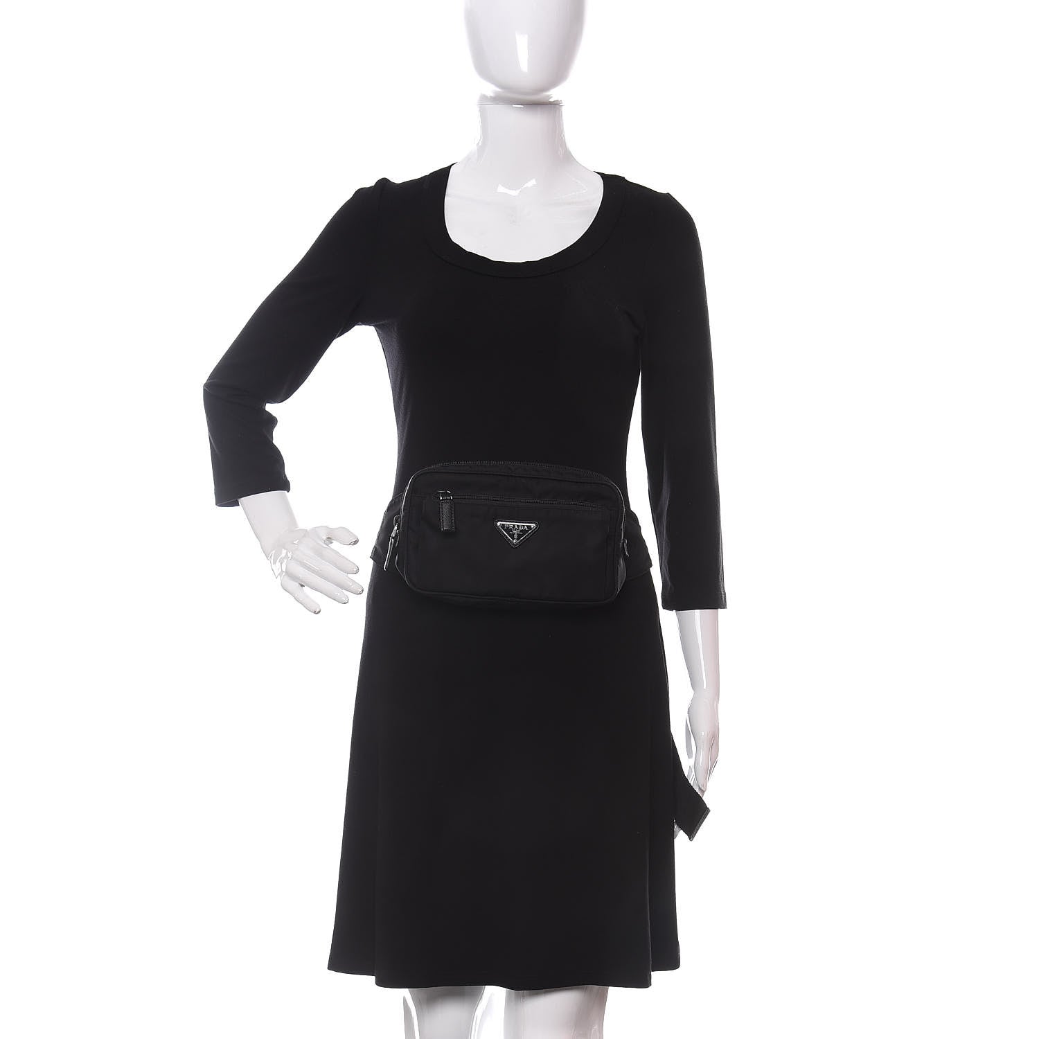 Prada Tessuto Nylon Montagna Belt Bag Black 2 of 9