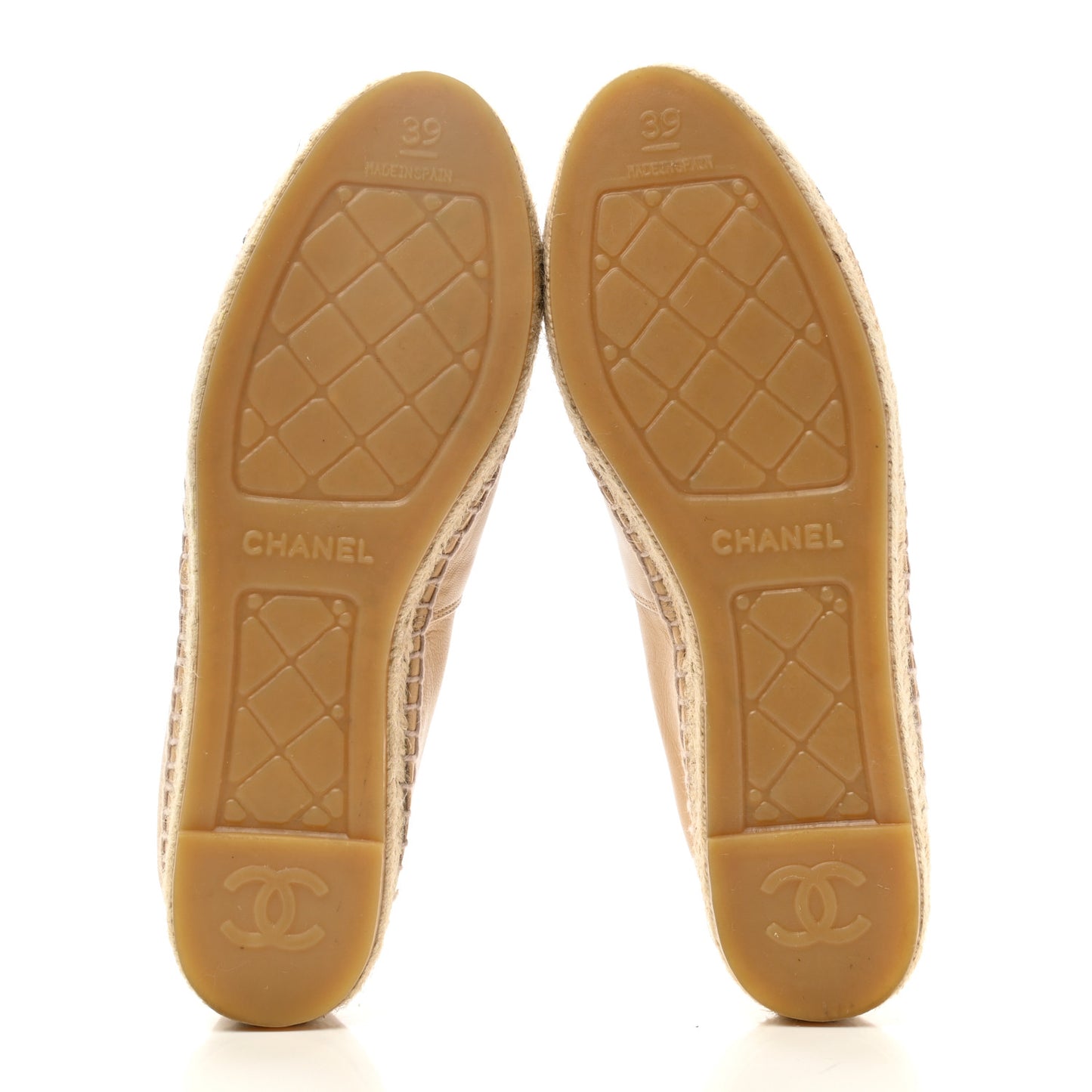 Lambskin CC Espadrilles 39 Beige Black