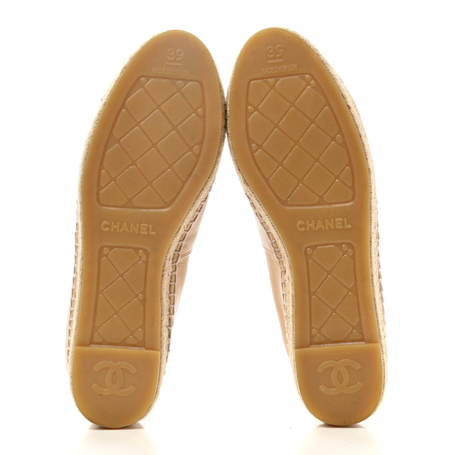 Chanel Lambskin CC Espadrilles 39 Beige Black 5 of 11