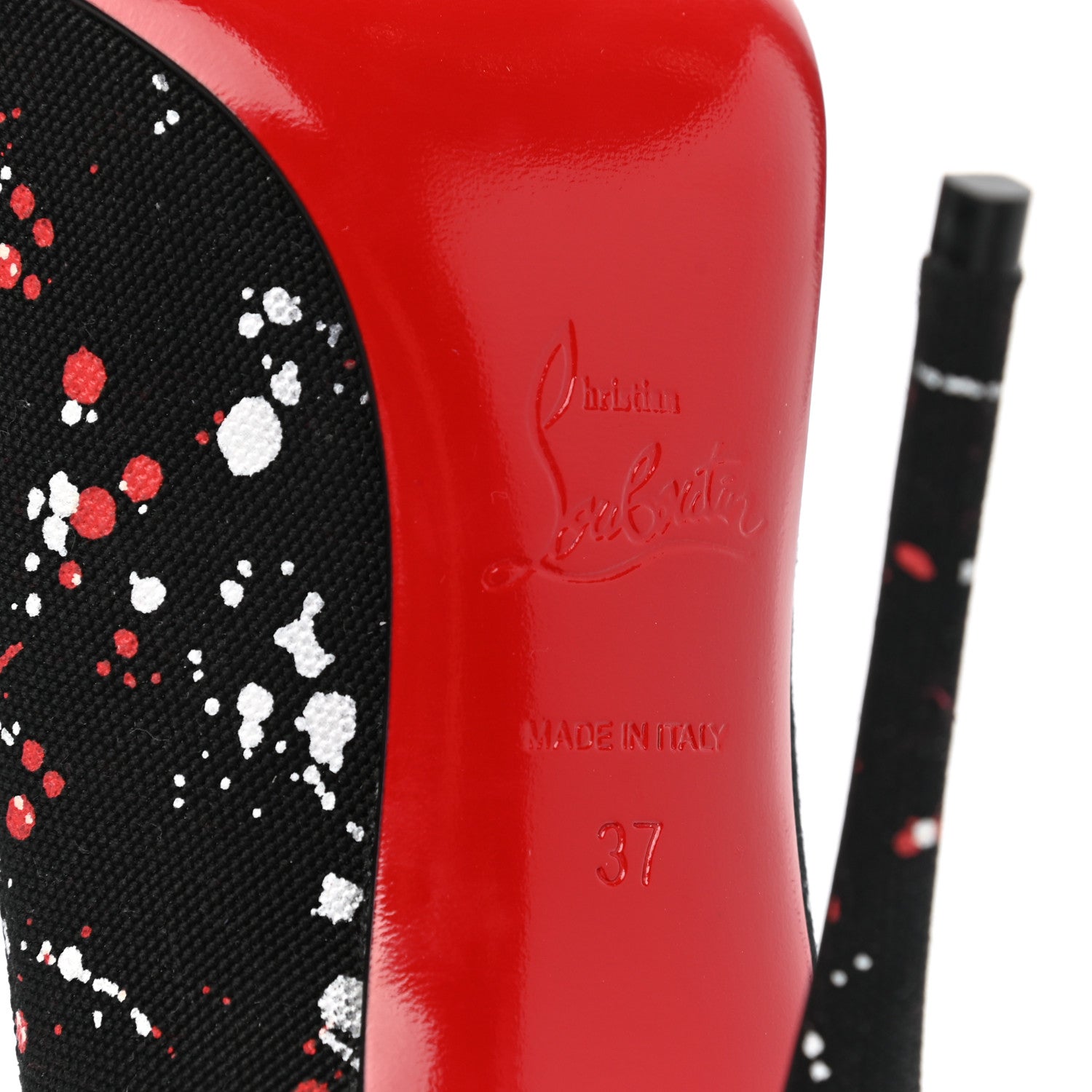 Christian Louboutin Toile Splash So Kate 120 Pumps 37 Black 6 of 8
