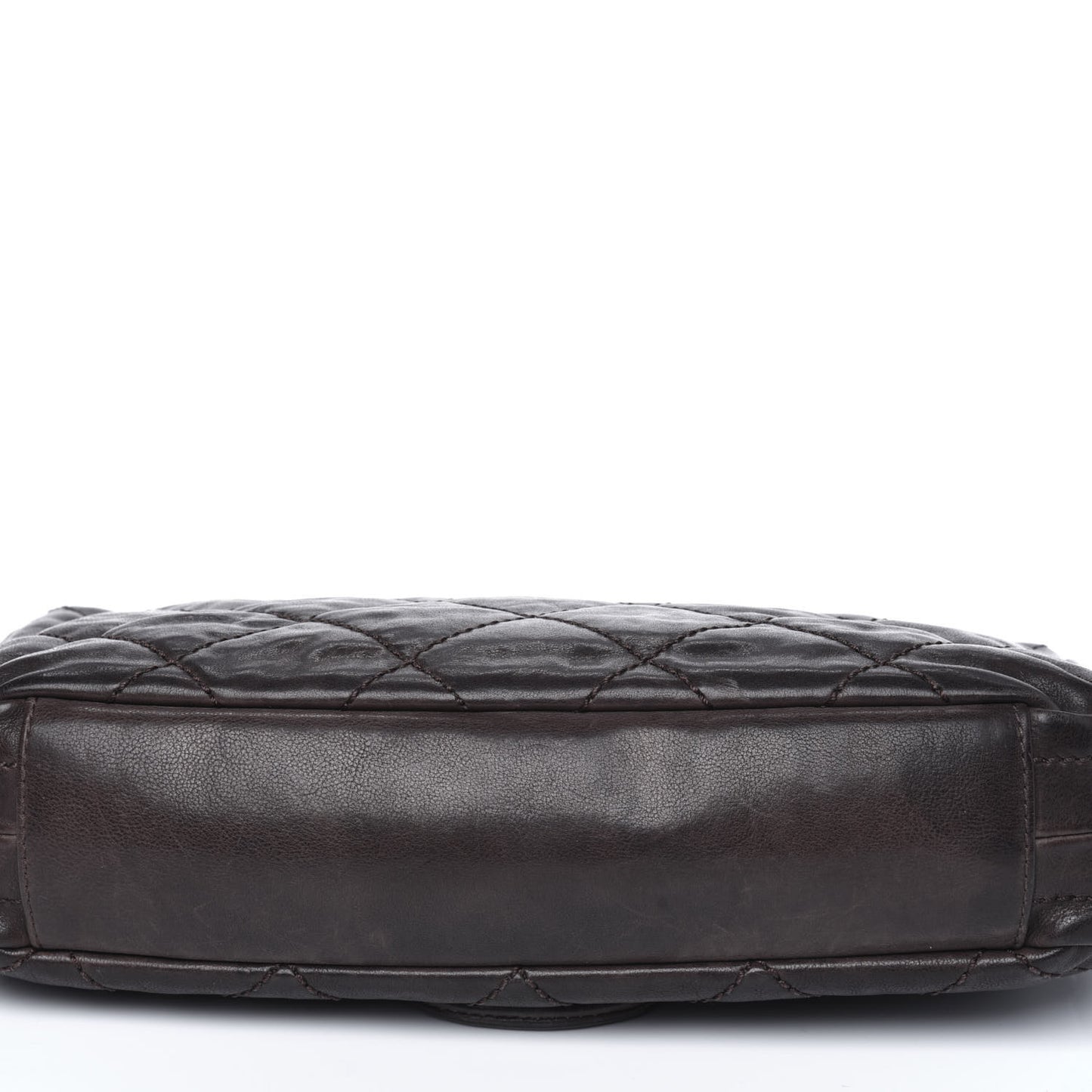 Calfskin Quilted Modern Chain Flap Brown