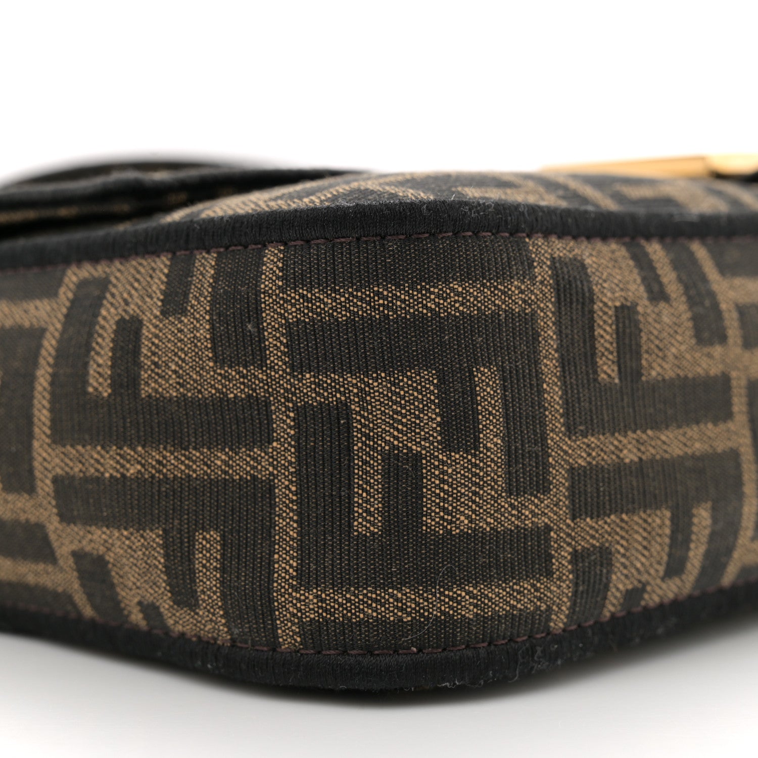 Fendi Fabric Jacquard FF 1974 Medium Baguette Tobacco Moro Black 9 of 11