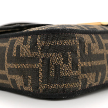 Fendi Fabric Jacquard FF 1974 Medium Baguette Tobacco Moro Black 9 of 11