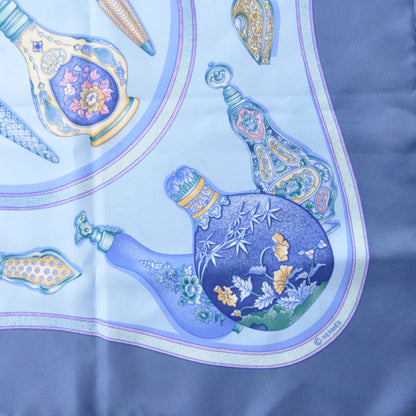 Hermes Silk Qu Importe Le Flacon Scarf 90 Bleu 4 of 7