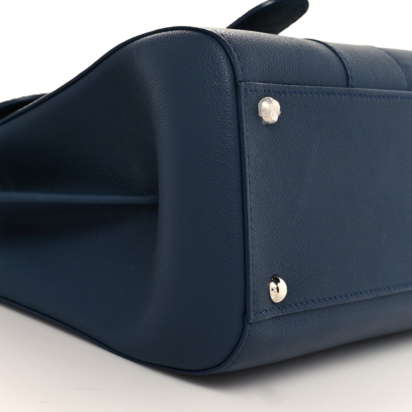 Grained Calfskin Mini Brillant Satchel Navy