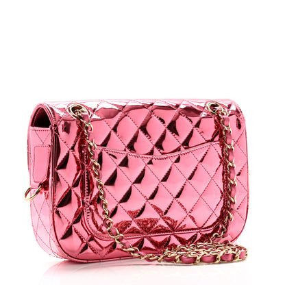 Chanel Mirror Calfskin Metallic Calfskin Medium Hollywood Boulevard Flap With Star Coin Purse Pink 2 of 11