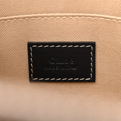 Chloe Cotton Calfskin Medium Woody Ribbon Tote White Black 6 of 9