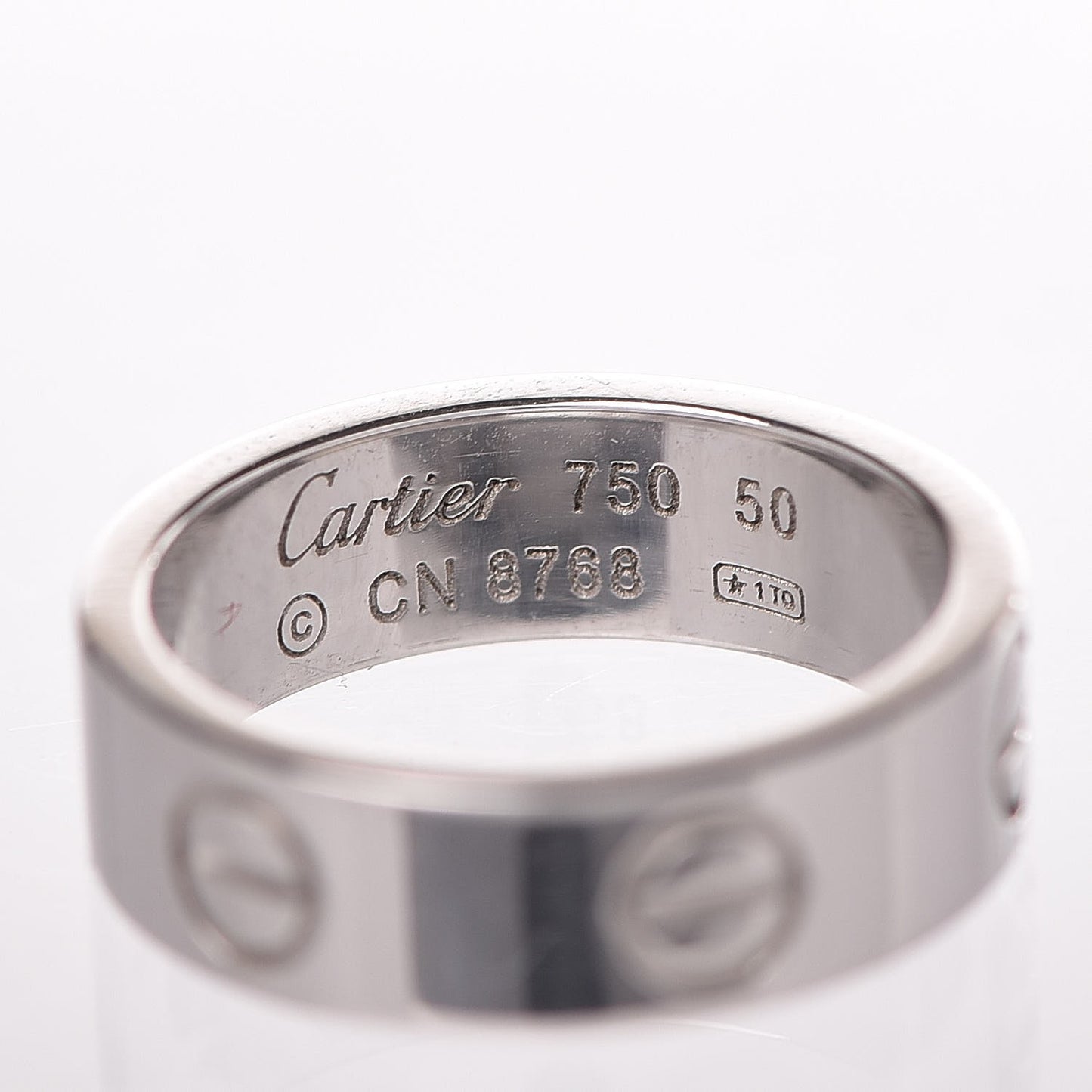 18K White Gold 5.5mm LOVE Ring 50 5.25