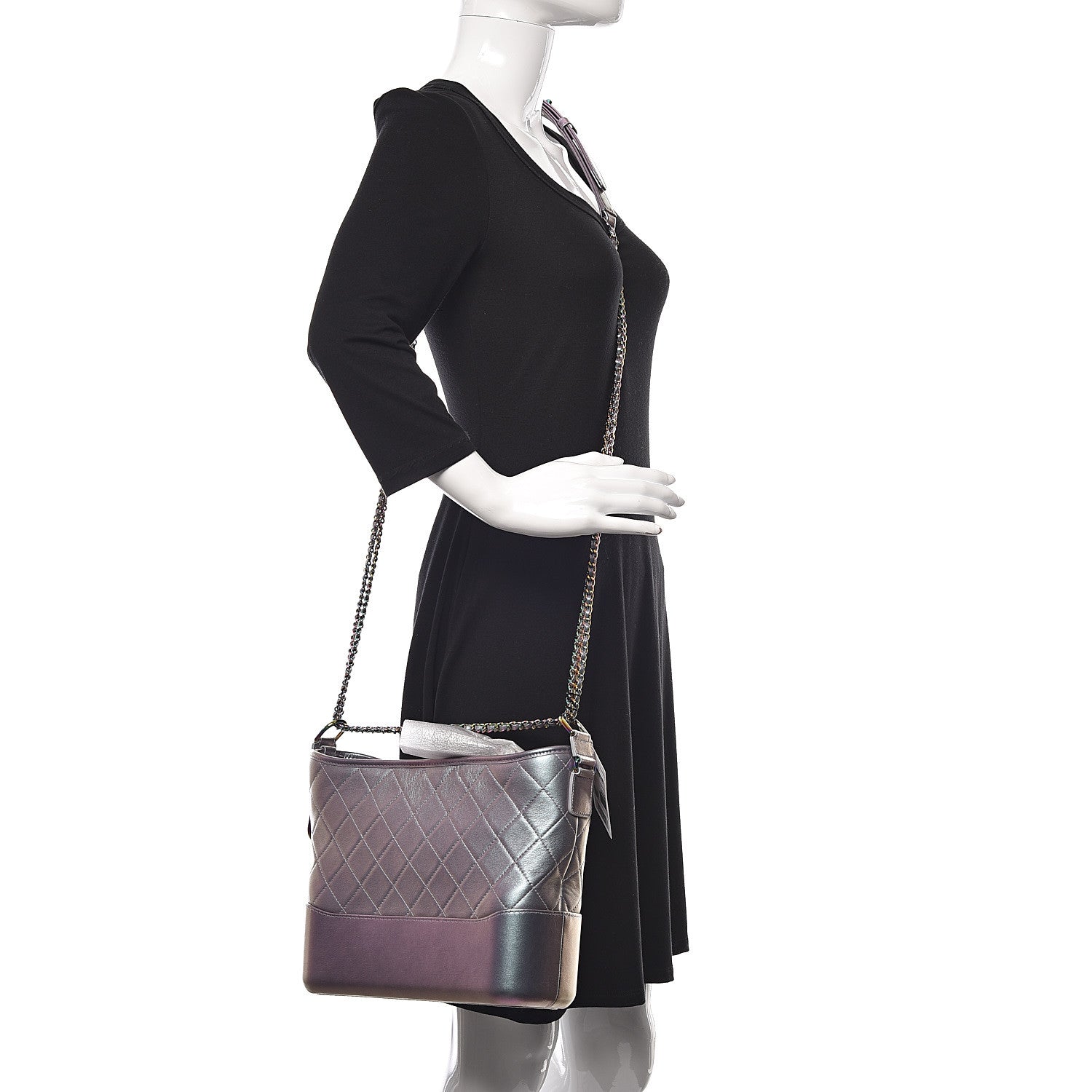 Chanel Iridescent Lambskin Calfskin Quilted Medium Gabrielle Hobo Light Purple 2 of 13