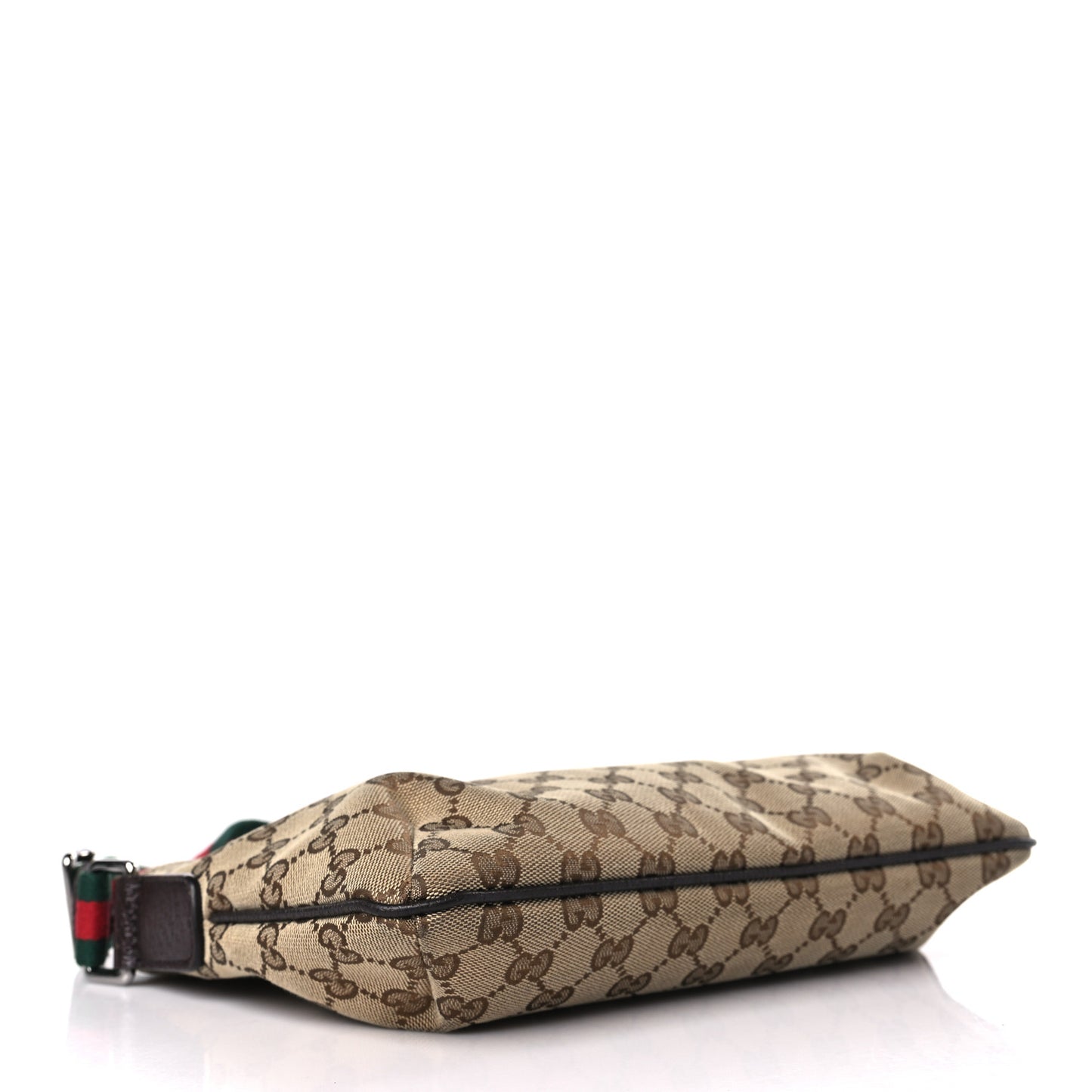 Monogram Web Small Flat Messenger Crossbody Dark Brown