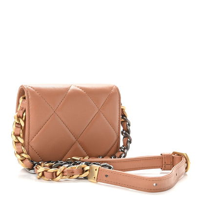 Chanel Lambskin Quilted Chanel 19 Flap Belt Bag Brown 3 of 11