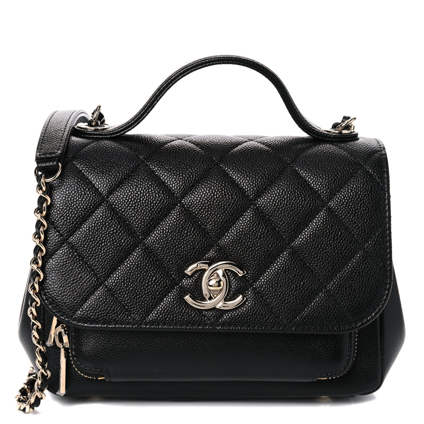 Caviar Quilted Small Business Affinity Flap Black