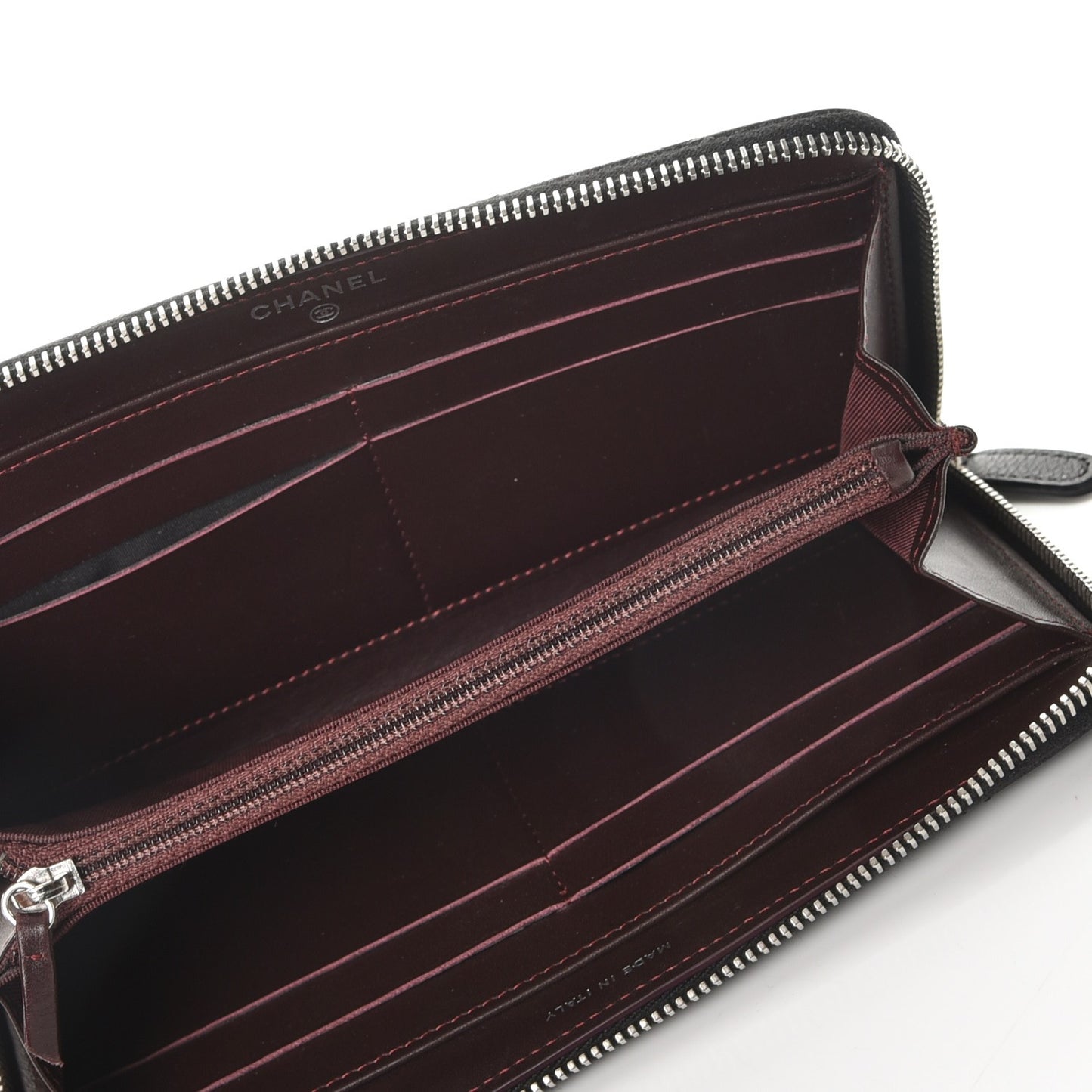 Caviar Quilted Large Gusset Zip Around Wallet Black