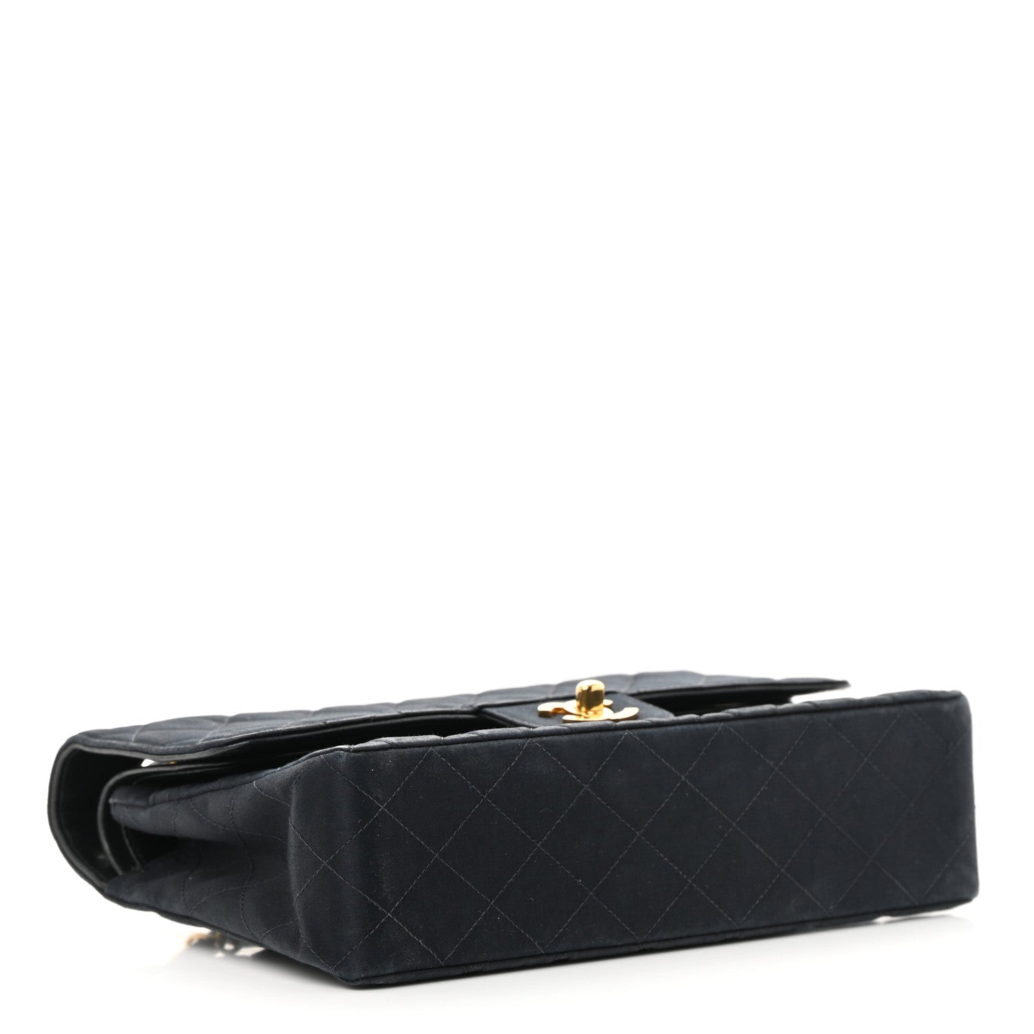 Chanel Satin Quilted Medium Double Flap Black 4 of 18