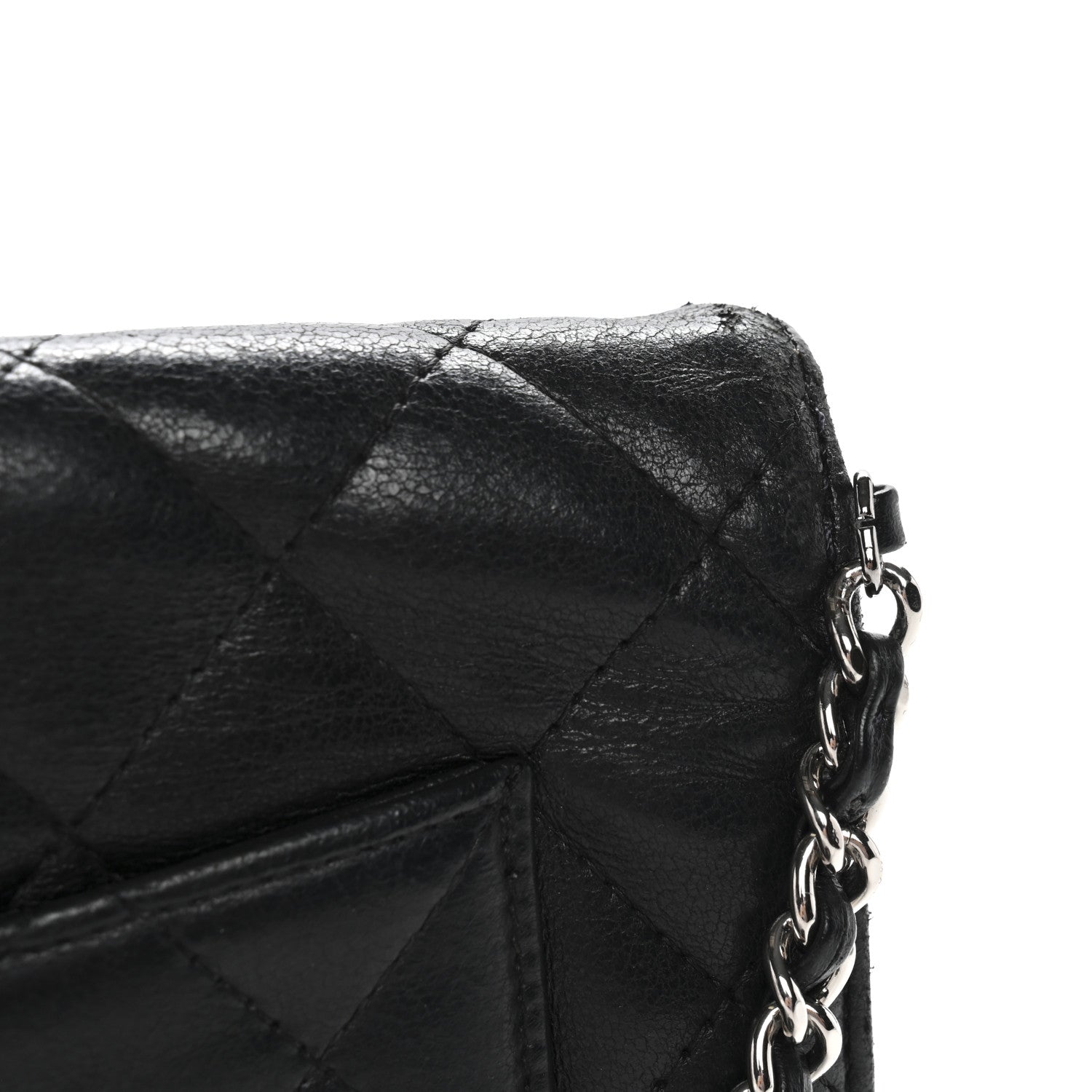 Chanel Lambskin Quilted Wallet On Chain WOC Black 13 of 14
