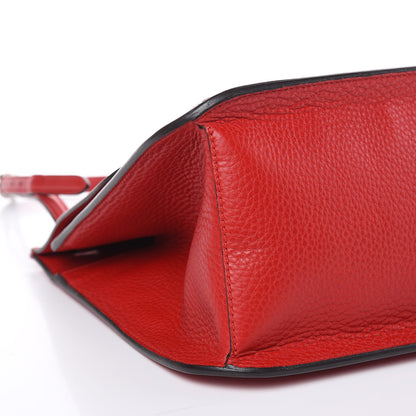 Gucci Pebbled Calfskin Bamboo Daily Flap Shoulder Bag Red 7 of 10