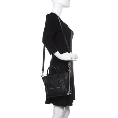 Celine Smooth Calfskin Nano Luggage Black 2 of 13