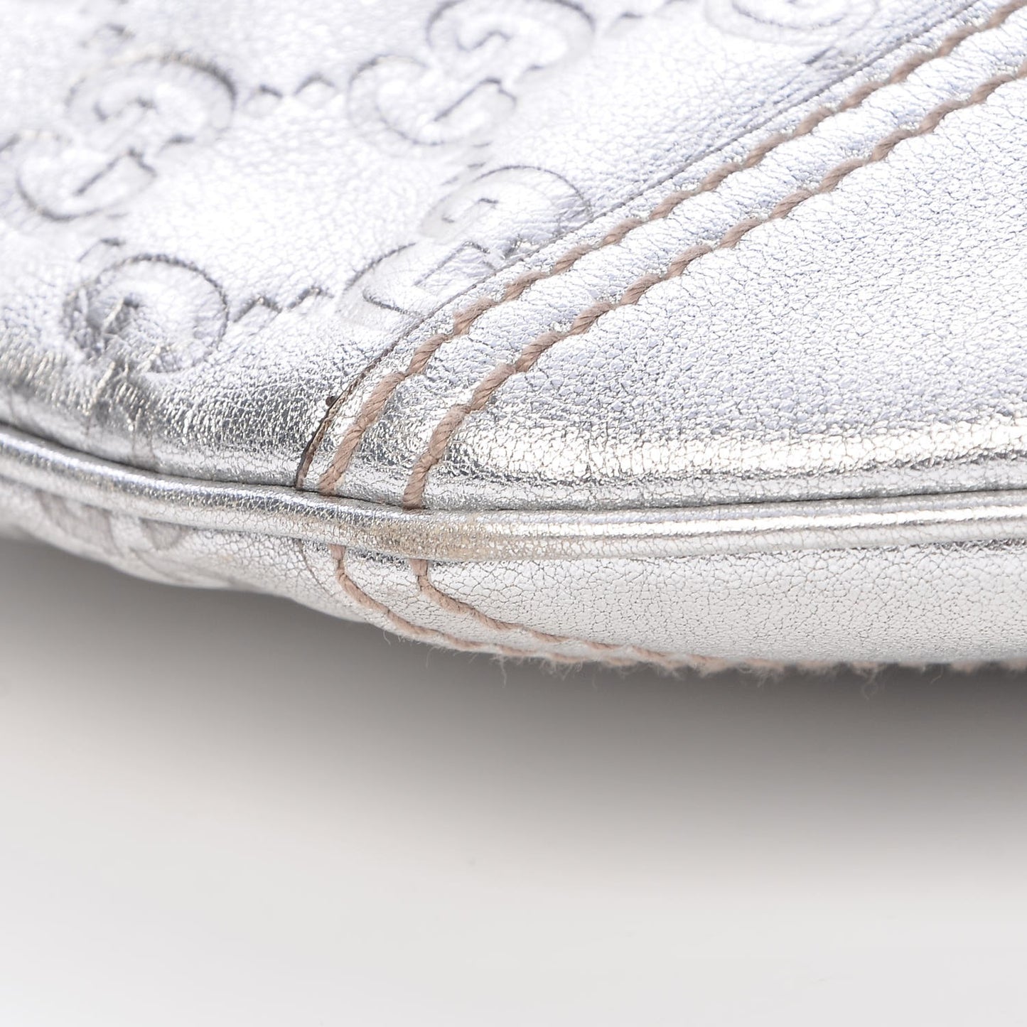 Metallic Guccissima Small Princy Hobo Silver