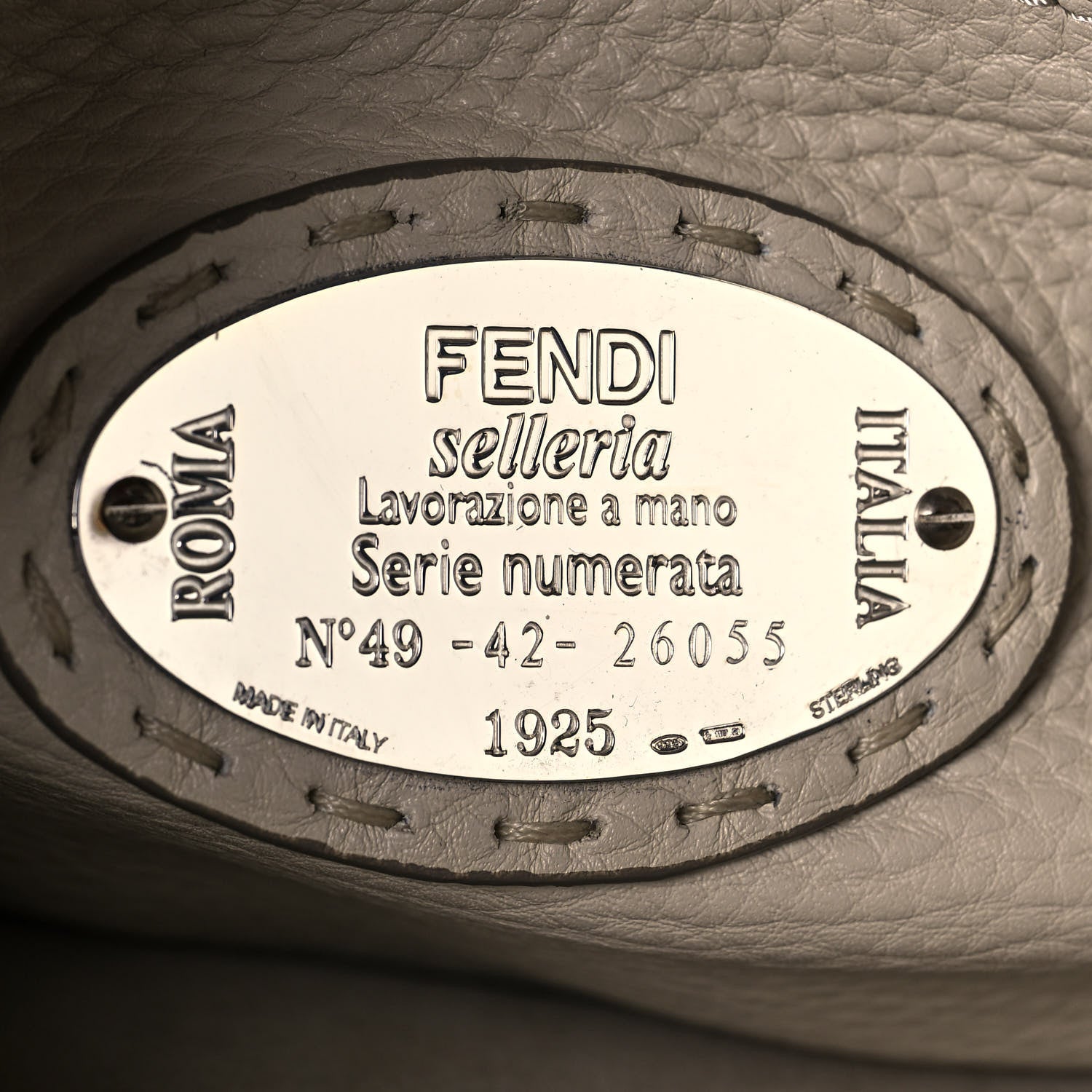 Fendi Cuoio Romano Selleria Bi-Color Medium Peekaboo Iconic Satchel Asfalto Latte 8 of 15