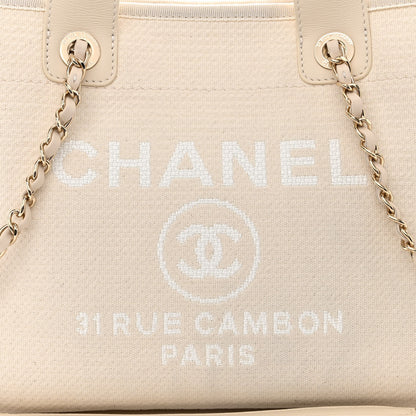 Chanel Mixed Fibers Small Deauville Tote White 10 of 12