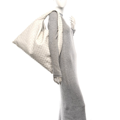 Bottega Veneta Calfskin Intrecciato Large Hop White 2 of 10