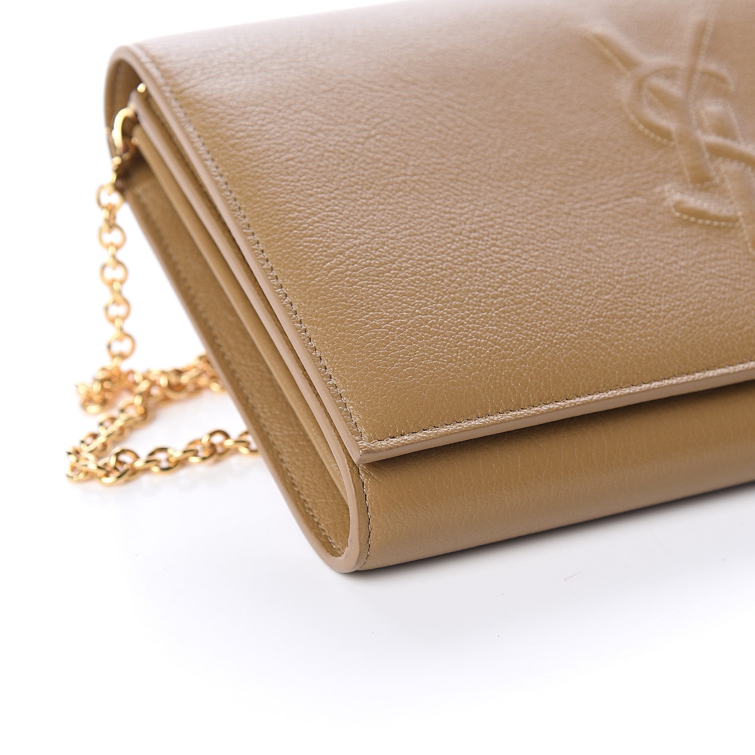 Saint Laurent Calfskin Belle de Jour Chain Clutch Beige 7 of 8
