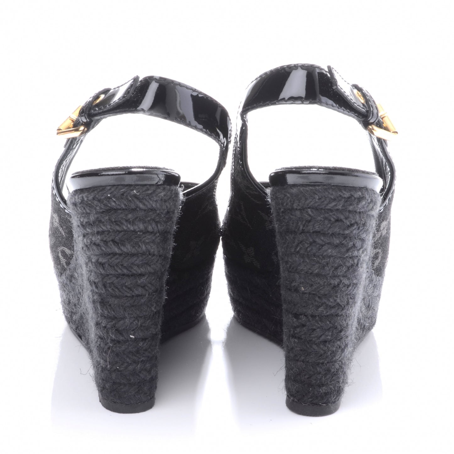 Bastille Denim Wedge Sandals Black 37