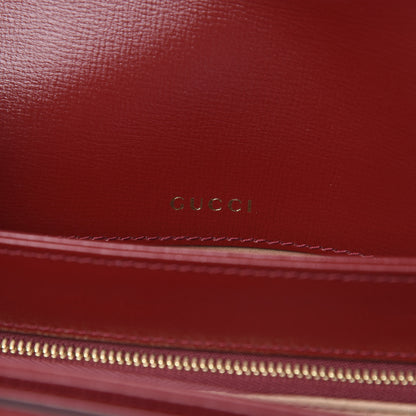 Gucci GG Supreme Monogram Azalea Calfskin Horsebit 1955 Shoulder Bag Beige Ebony New Cherry Red 8 of 13