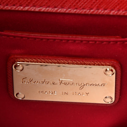 Salvatore Ferragamo Printed Calfskin Mini Ginny Shoulder Bag Rosso 8 of 10